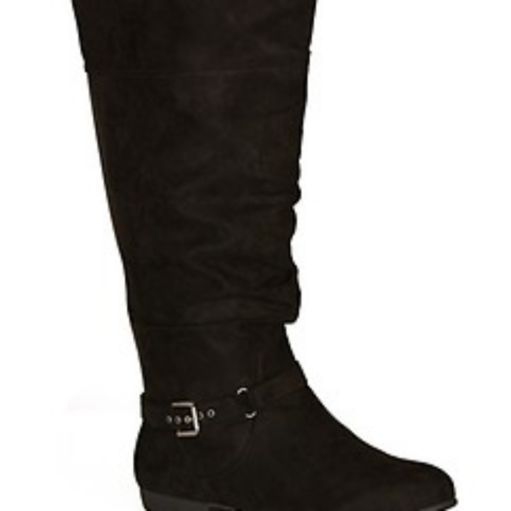 WIDE FIT Gabby Buckle Tall Boot - black Size 10W